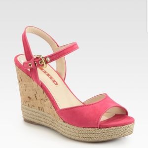 Prada suede cork wedges